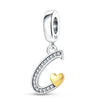 925 Sterling Silver Initial Charm with CZ Sparkle