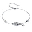 Sterling Silver Blue Evil Eye Charm Bracelet – Lobster Clasp