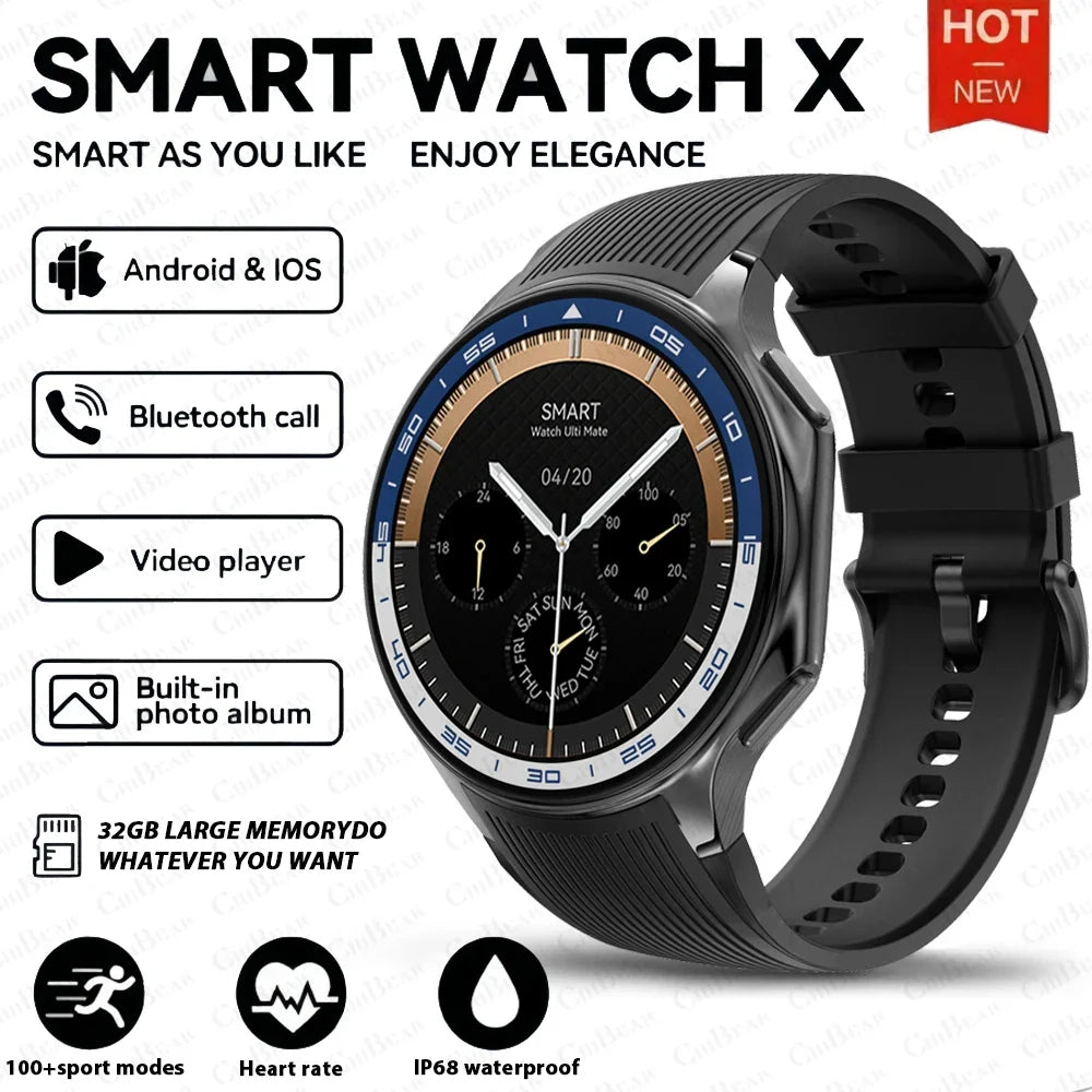 New For HUAWEI IOS Watch X High-End Business Watch 32G Large Memory Album Smartwatch Men Sports Fitness Waterproof Bracelet