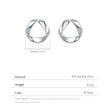 925 Sterling Silver Minimalist Wavy Stud Earrings - Women Fine Jewelry