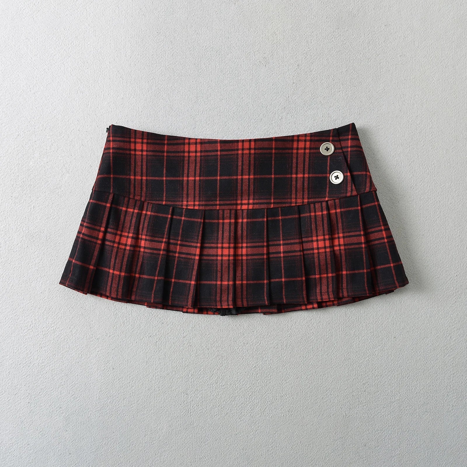 Vintage Plaid Mini Skirt – Preppy Y2K Style, Pleated & Flirty