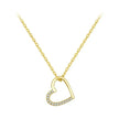 Genuine 925 Sterling Silver The Shape Of Love Chain Necklace For Women - Fine Jewelry 18.11'' Collar