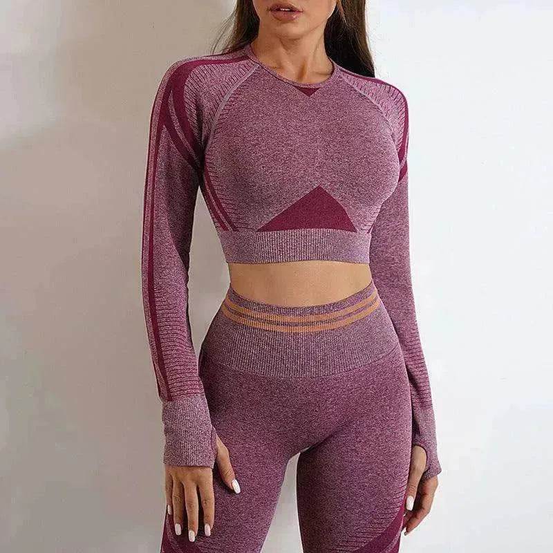 Seamless Yoga Pants Sports Gym Fitness Leggings Or Long Sleeve Tops Outfit