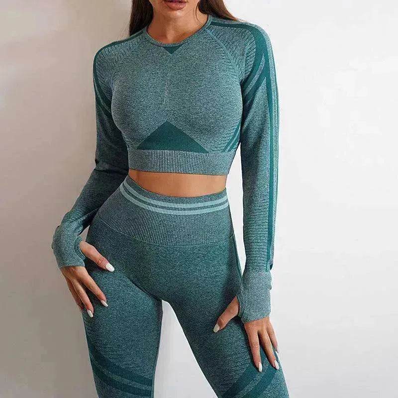 Seamless Yoga Pants Sports Gym Fitness Leggings Or Long Sleeve Tops Outfit