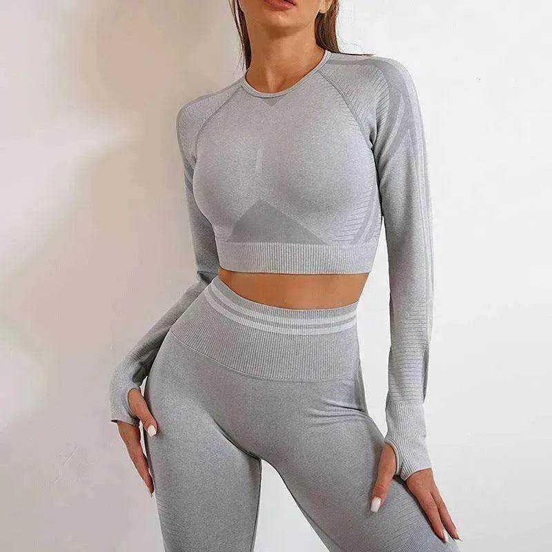 Seamless Yoga Pants Sports Gym Fitness Leggings Or Long Sleeve Tops Outfit