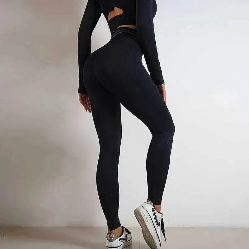 Seamless Yoga Pants Sports Gym Fitness Leggings Or Long Sleeve Tops Outfit