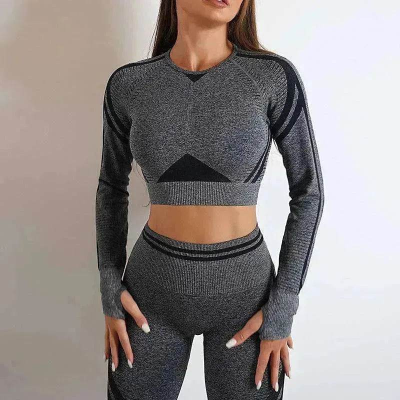 Seamless Yoga Pants Sports Gym Fitness Leggings Or Long Sleeve Tops Outfit