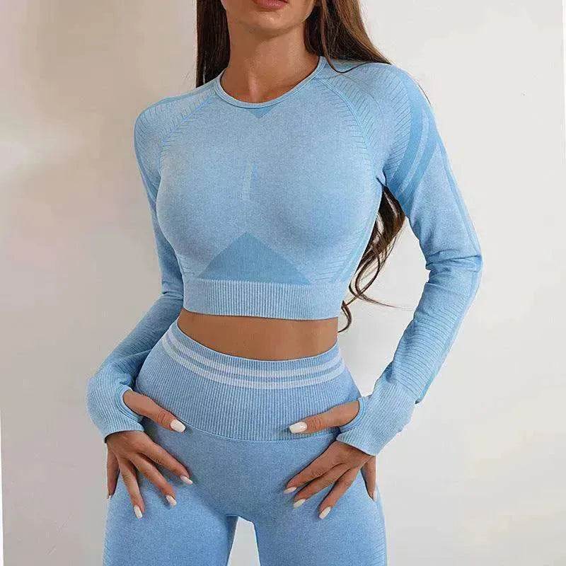 Seamless Yoga Pants Sports Gym Fitness Leggings Or Long Sleeve Tops Outfit