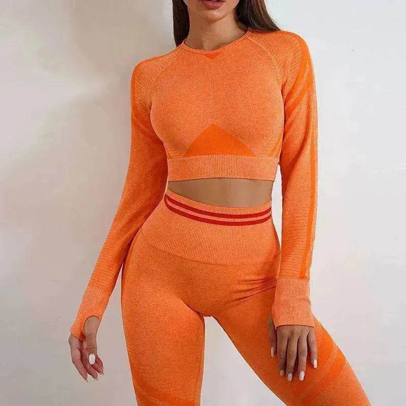 Seamless Yoga Pants Sports Gym Fitness Leggings Or Long Sleeve Tops Outfit