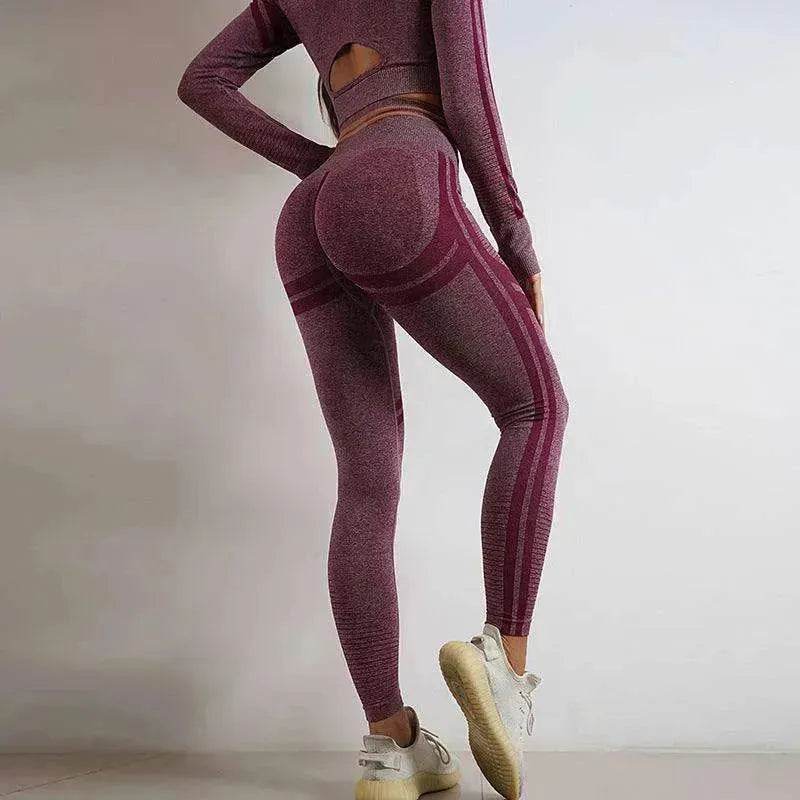 Seamless Yoga Pants Sports Gym Fitness Leggings Or Long Sleeve Tops Outfit
