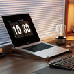 Portable Foldable Wooden Laptop Stand - Ergonomic 12° Adjustable Angle,  Compact Bamboo Desktop Riser for Tablets and Notebooks