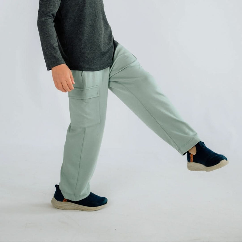 Youth Bamboo Cargo Pants | Smoked Pine
