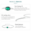 Sterling Silver Chopin Bracelet with Green Zircon – Adjustable