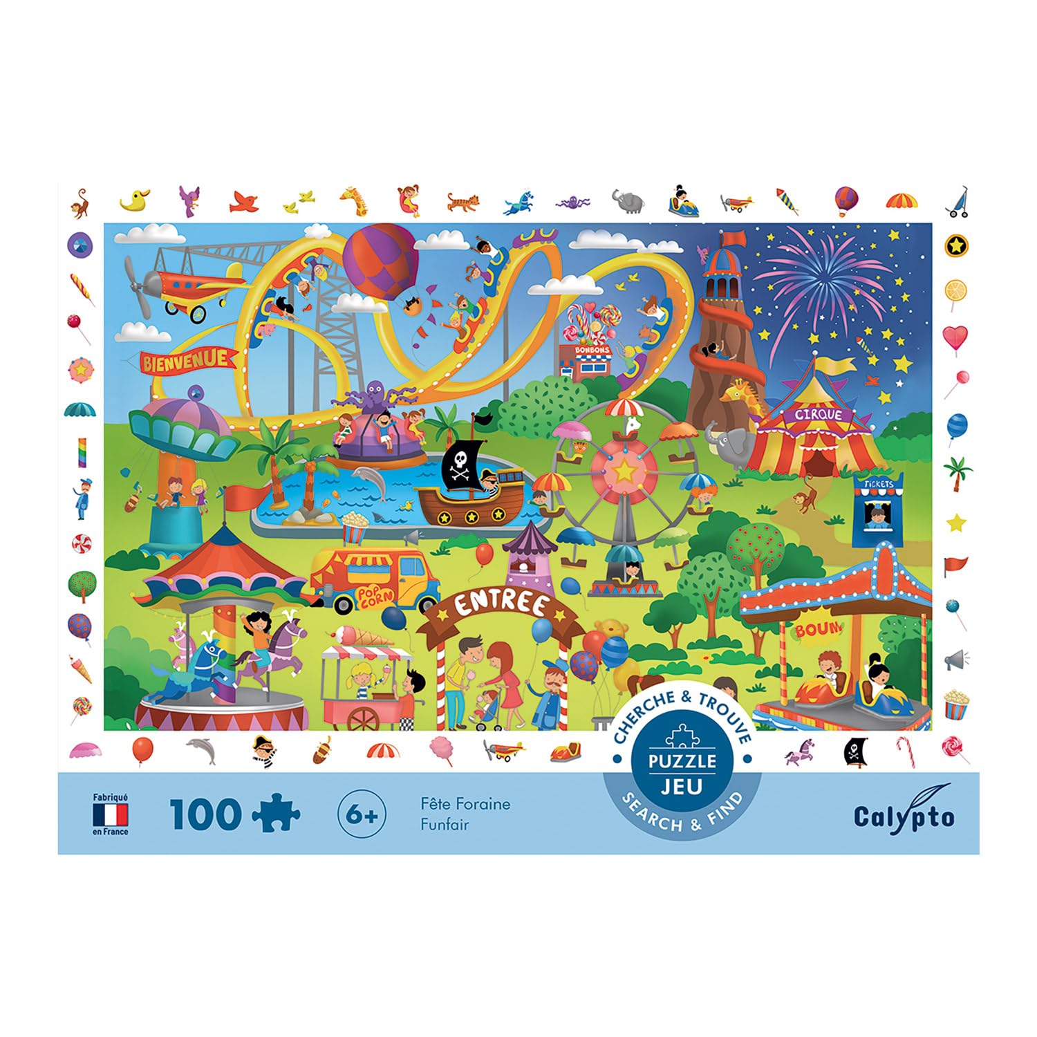 Sentosphere - Puzzles 100 pièces XXL 610X420mm 'Search & Found' Carnival