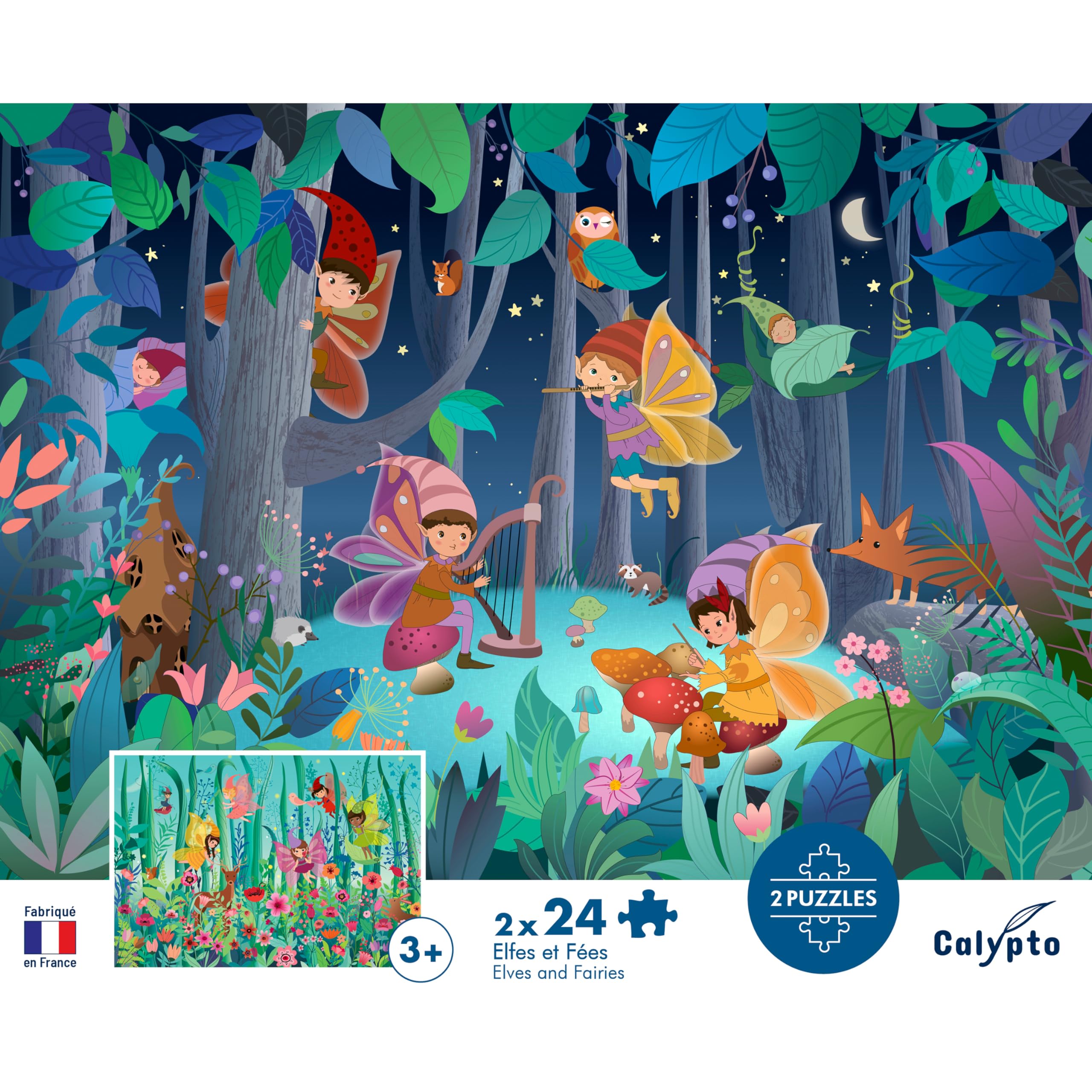Sentosphere - Puzzles children 2 X 24 pieces 330X230mm Elves and Fairies
