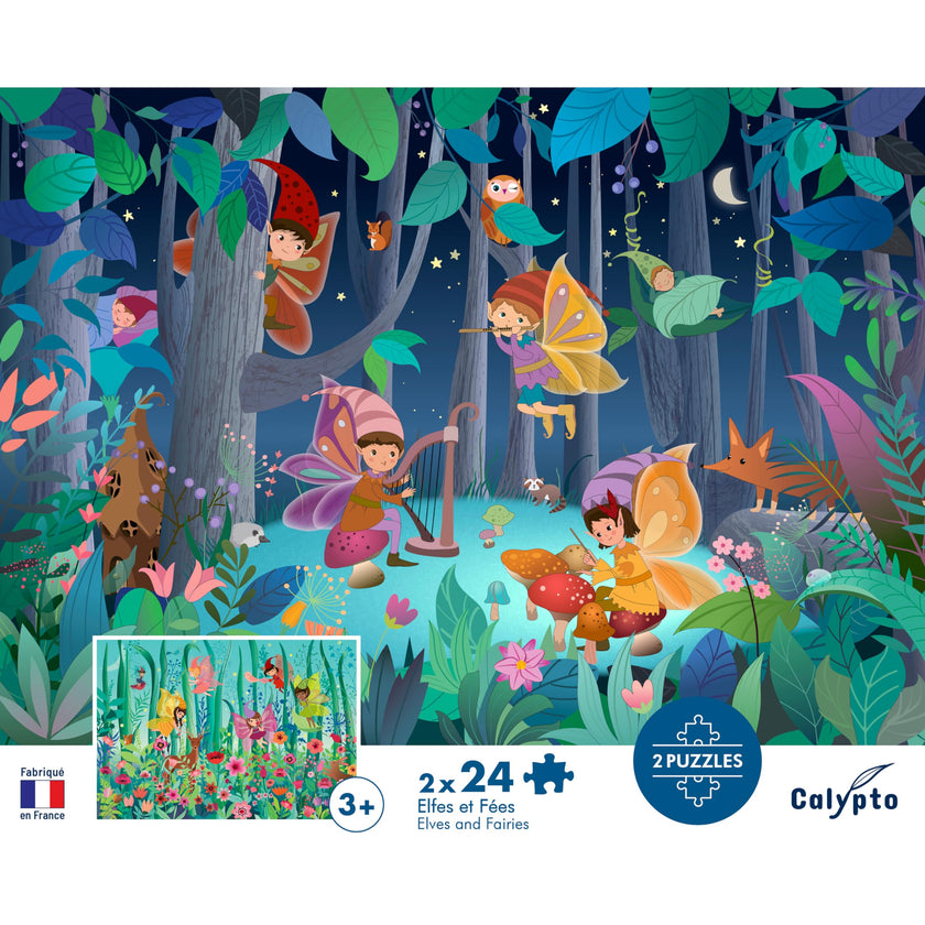 Sentosphere - Puzzles children 2 X 24 pieces 330X230mm Elves and Fairies