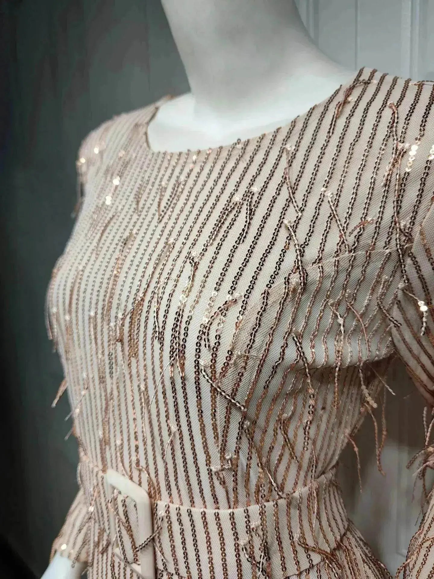 Sequin Tassels Slim-fit Dress Arab  Dress