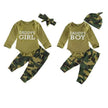 Set Letter Camouflage Printed Children Set