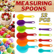 Set Of 6 Measuring Spoons And 6 Cups MultiColor Durable Plastic Kitchen Tools