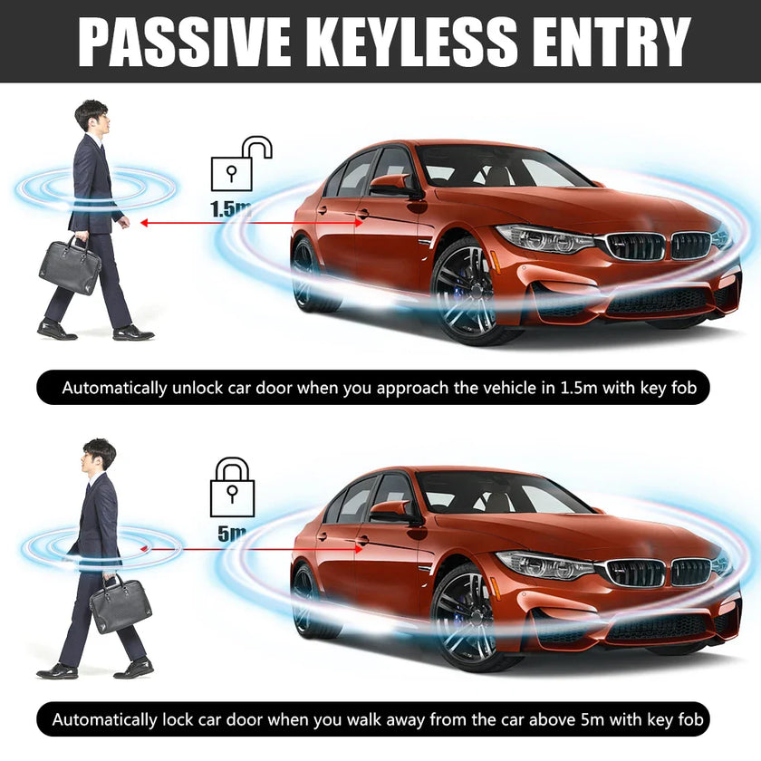 Car Start Stop Keyless Entry System Remote Start Kit Smartphone Control Universal One-button Start Push Systems