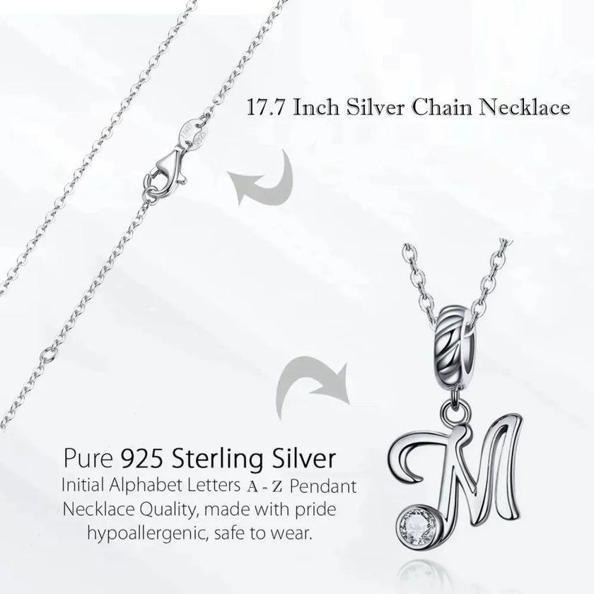 Classic 925 Sterling Silver Initial Necklace