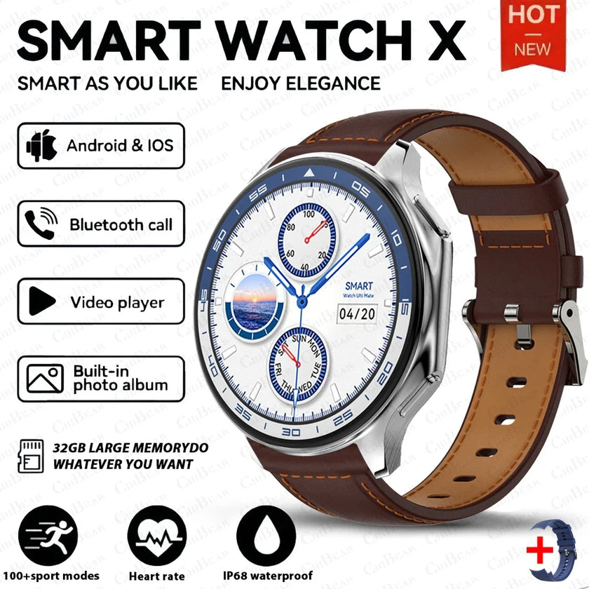 New For HUAWEI IOS Watch X High-End Business Watch 32G Large Memory Album Smartwatch Men Sports Fitness Waterproof Bracelet