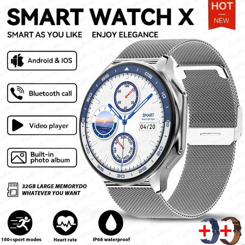 New For HUAWEI IOS Watch X High-End Business Watch 32G Large Memory Album Smartwatch Men Sports Fitness Waterproof Bracelet