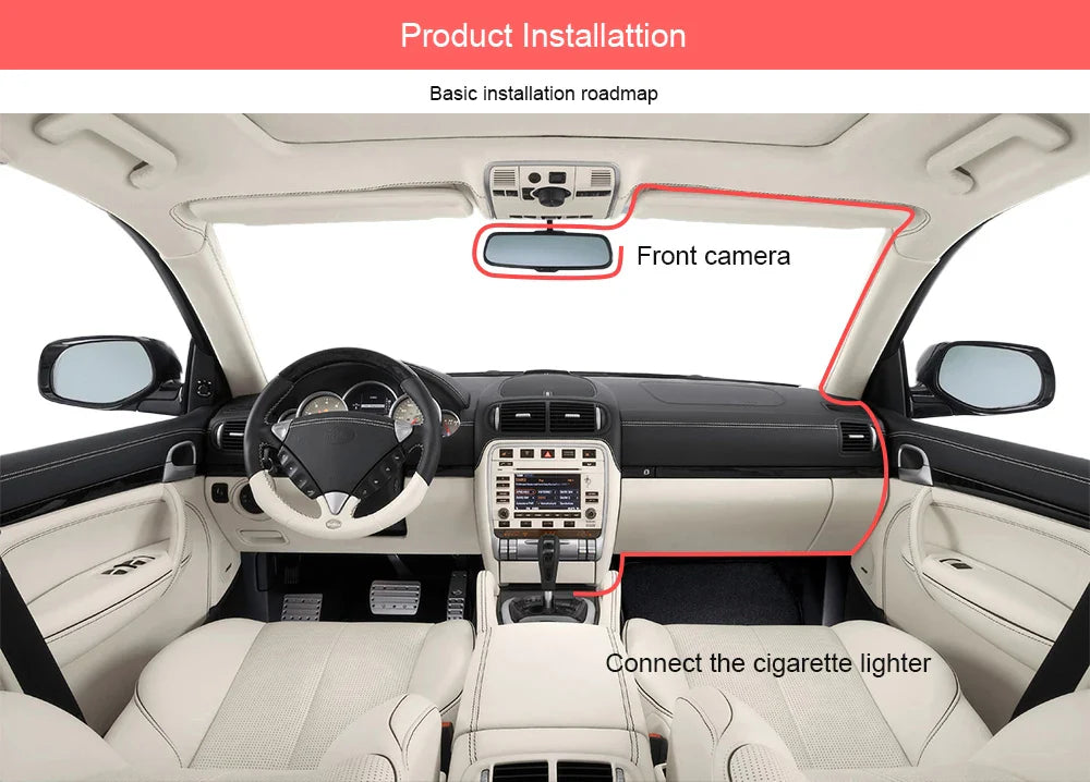 3 Channel Dash Cam for Car Front And Rear Camera 1080P Video Recorder Dashcam Black Box Car DVR Rear View Camera car accessory