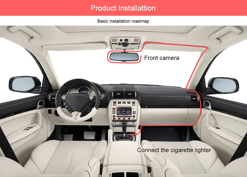 3 Channel Dash Cam for Car Front And Rear Camera 1080P Video Recorder Dashcam Black Box Car DVR Rear View Camera car accessory