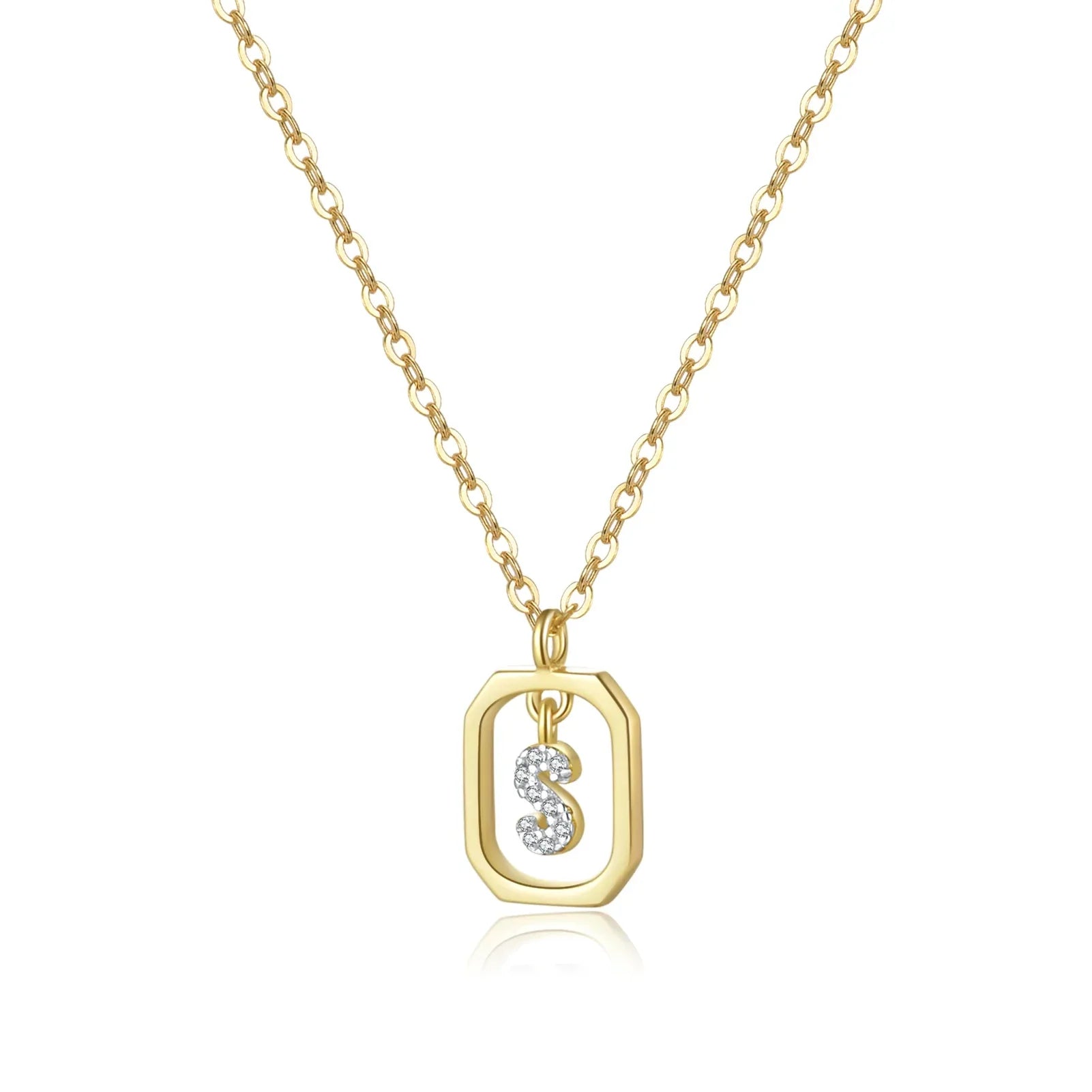 Personalized Initial Necklace in 925 Sterling Silver
