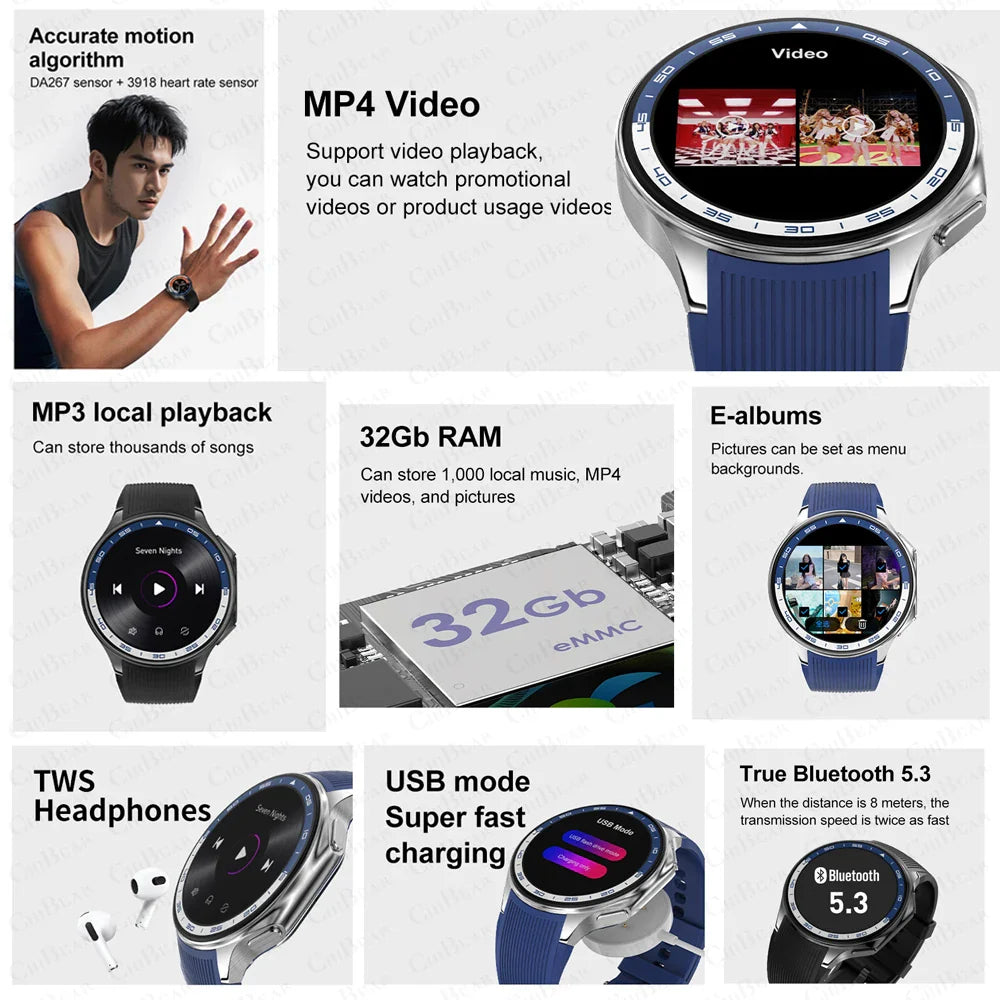 New For HUAWEI IOS Watch X High-End Business Watch 32G Large Memory Album Smartwatch Men Sports Fitness Waterproof Bracelet