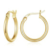 14K White Gold Plated 925 Sterling Silver Hoop Earrings | Hypoallergenic 24mm Hoops