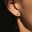 925 Sterling Silver Colorful Enamel Flower Stud Earrings - Minimalist & Cute