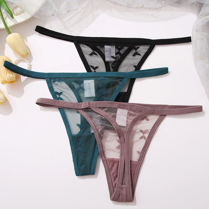 3-Pack Sheer Mesh G-Strings – Sexy Low Rise G-Strings