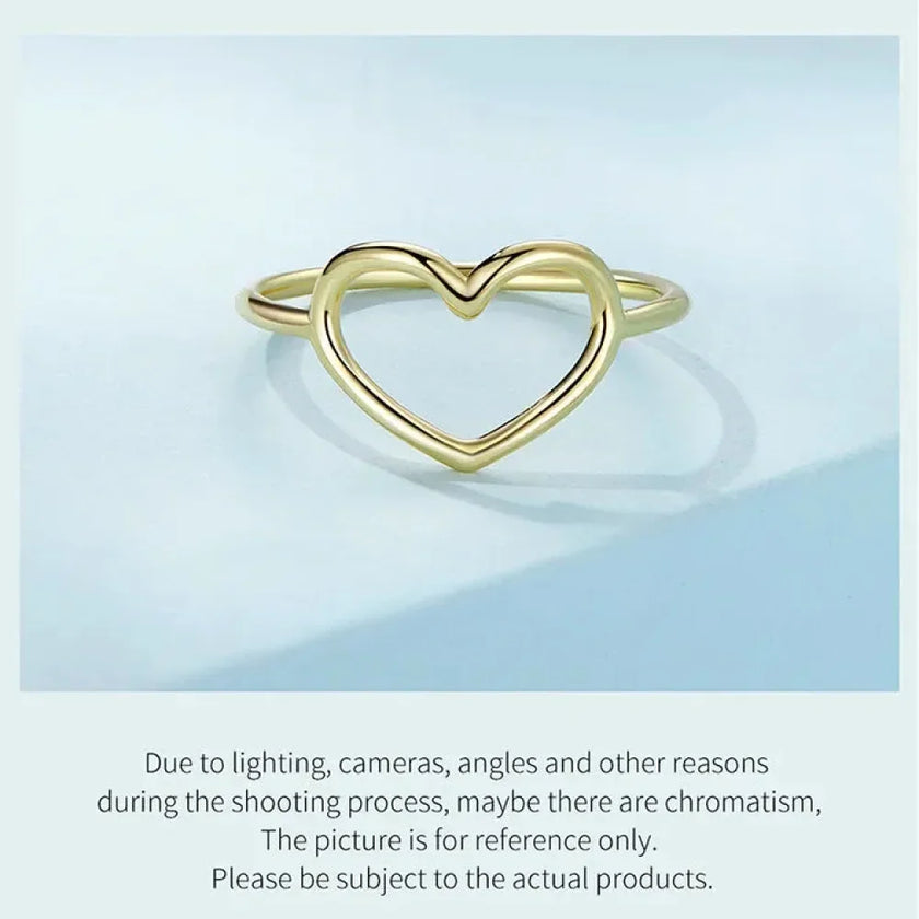 925 Sterling Silver Minimal Heart Band Ring