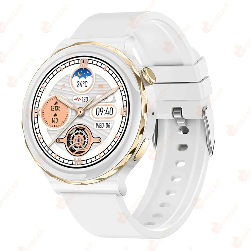 2024 New ECG+PPG SmartWatch Ladies Full Touch Screen Heart Rate Sports Fitness Watch Voice Call Waterproof Smart Watch Women+Box