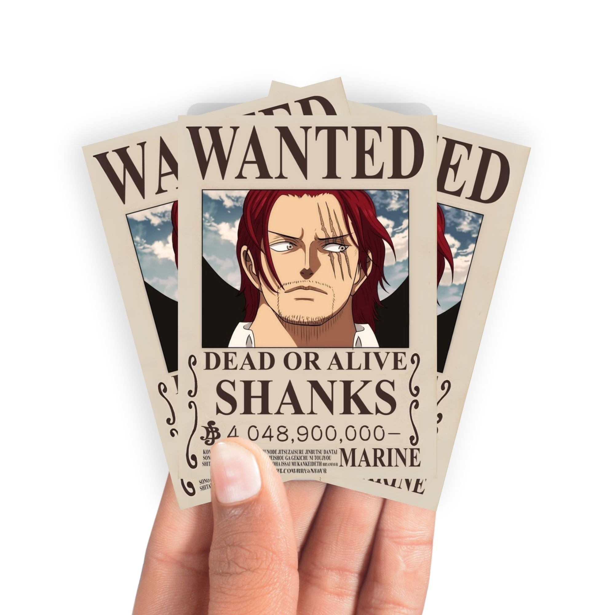 Manches de protection pour cartes à l'effigie de Shanks (affiche de recherche)