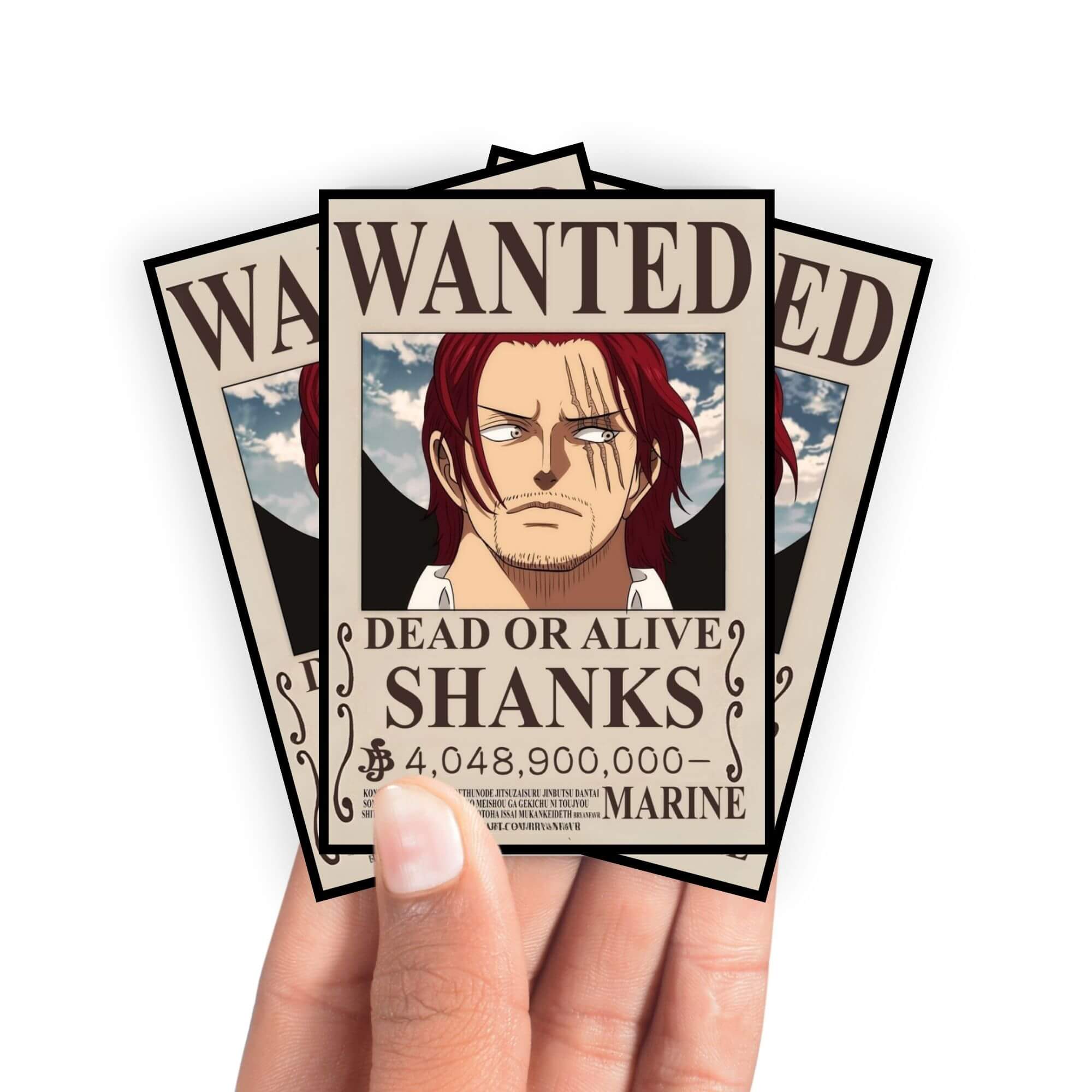 Manches de protection pour cartes à l'effigie de Shanks (affiche de recherche)