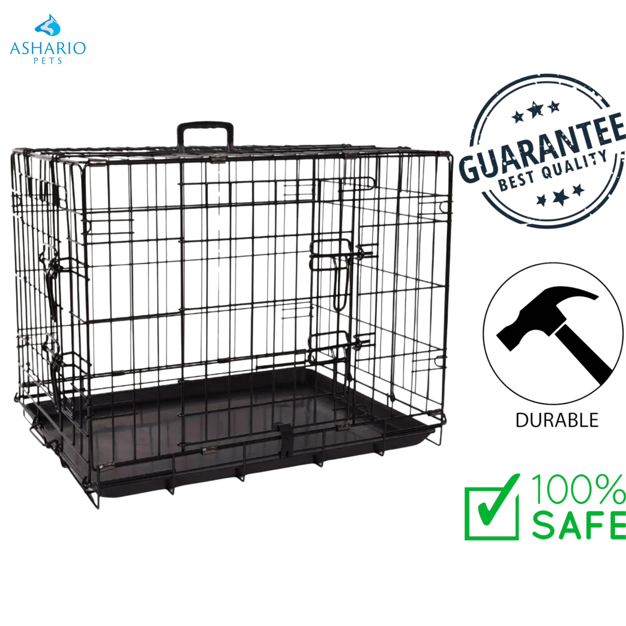BuD'z - Deluxe Foldable Double Door Dog Crate
