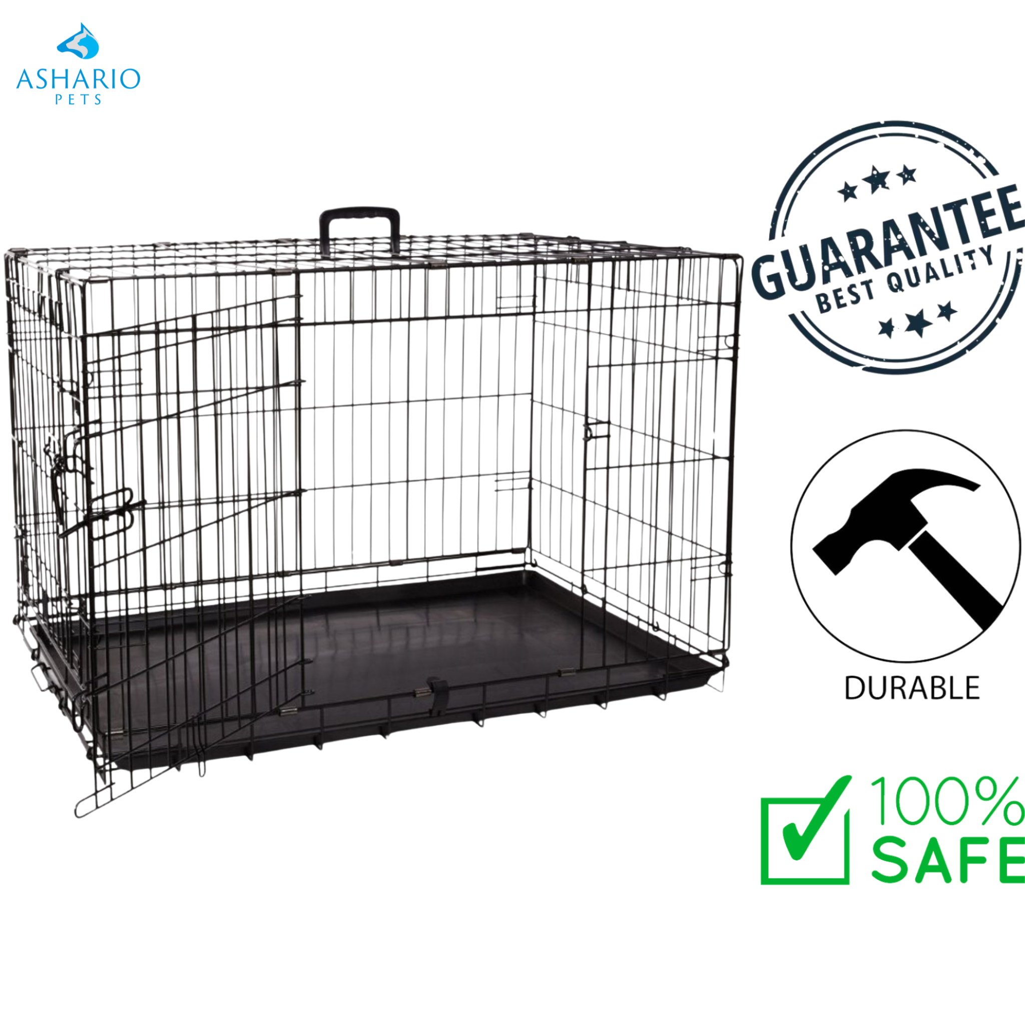 BuD'z - Deluxe Foldable Double Door Dog Crate