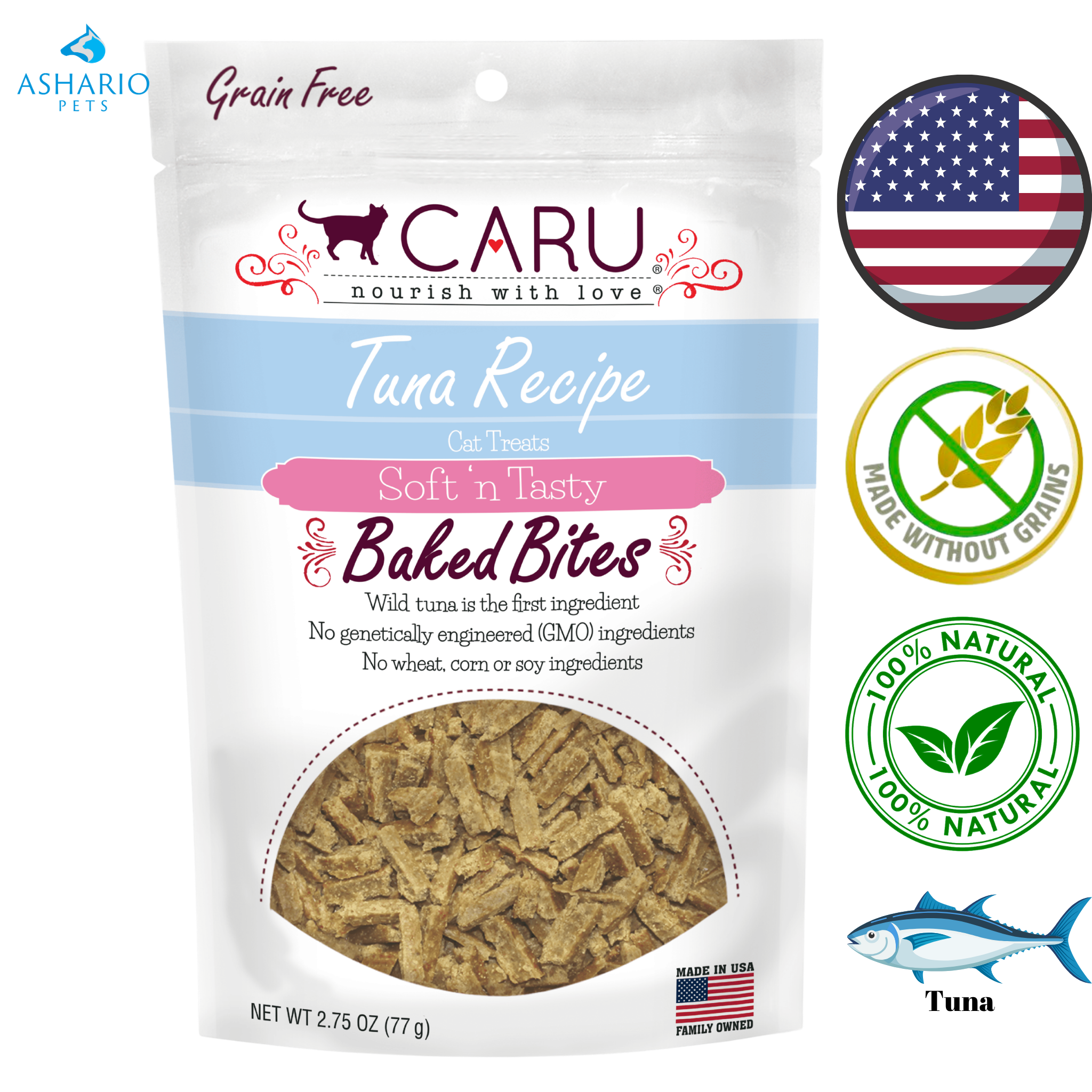 Caru - Soft & Tasty Bites Cat Treats - 3 Oz