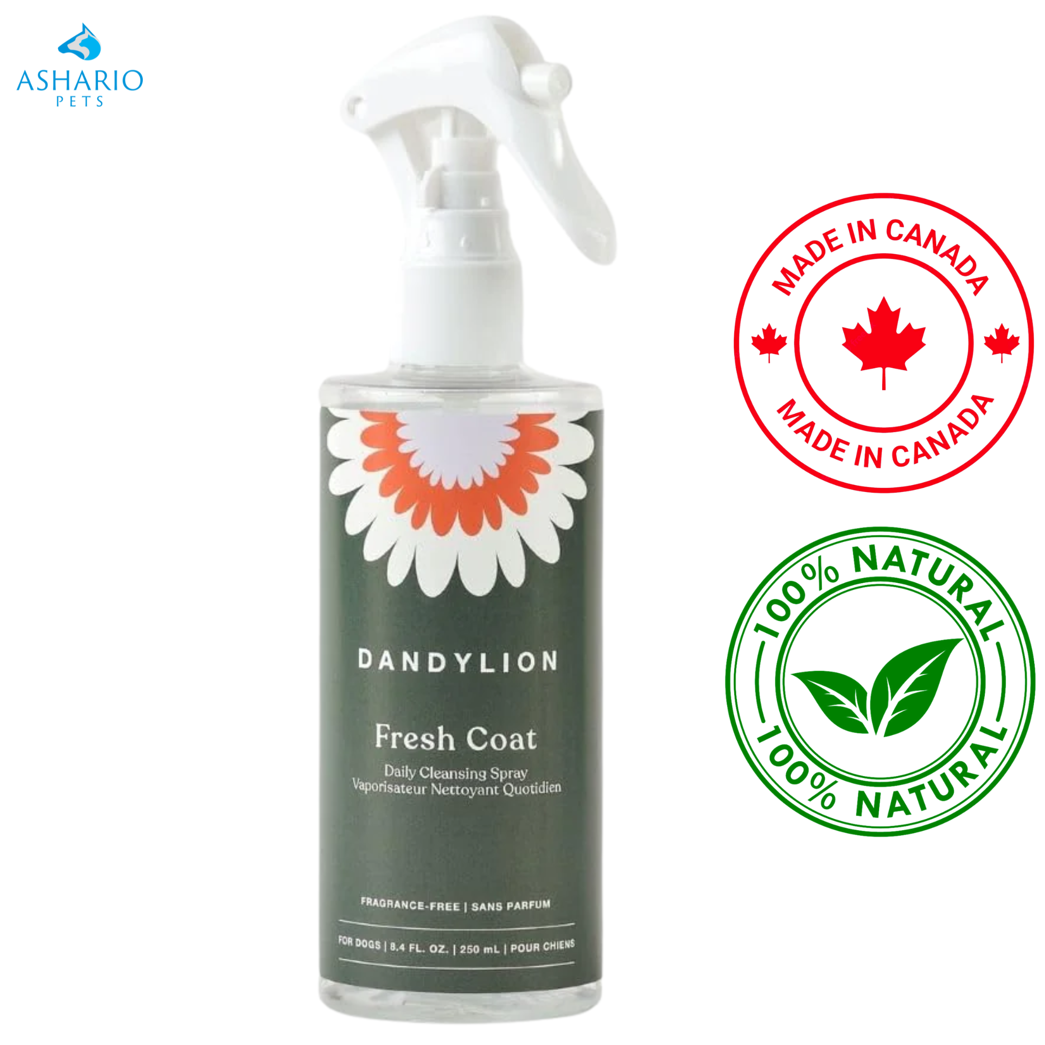 Dandylion - Fresh Coat Daily Spray Waterless No-Rinse Dog Shampoo