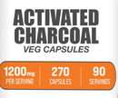 Activated Charcoal Capsules — 500mg Coconut-Derived Daily Gut Detox