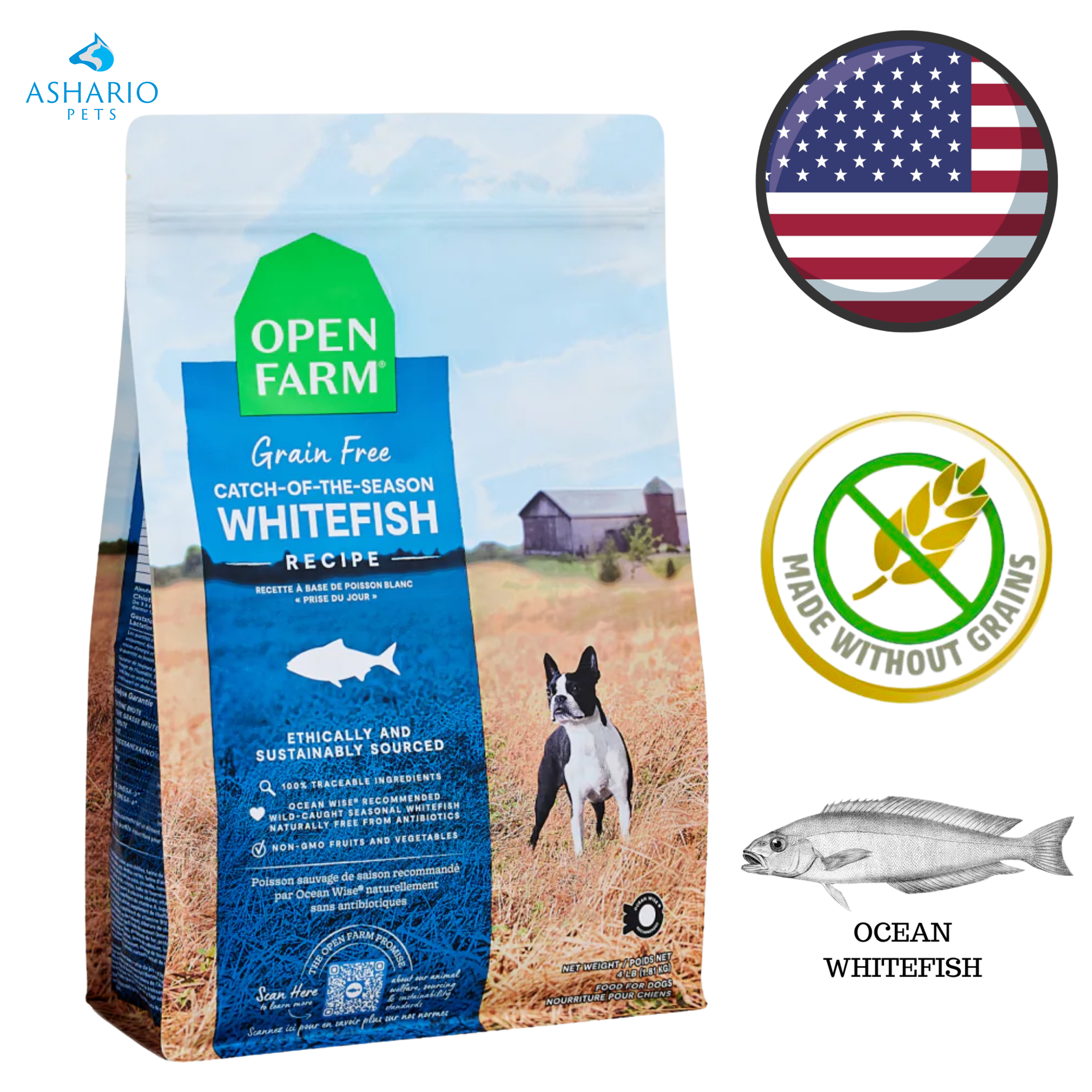 Open Farm - Grain Free Catch Of The Season Whitefish Dry Dog Food