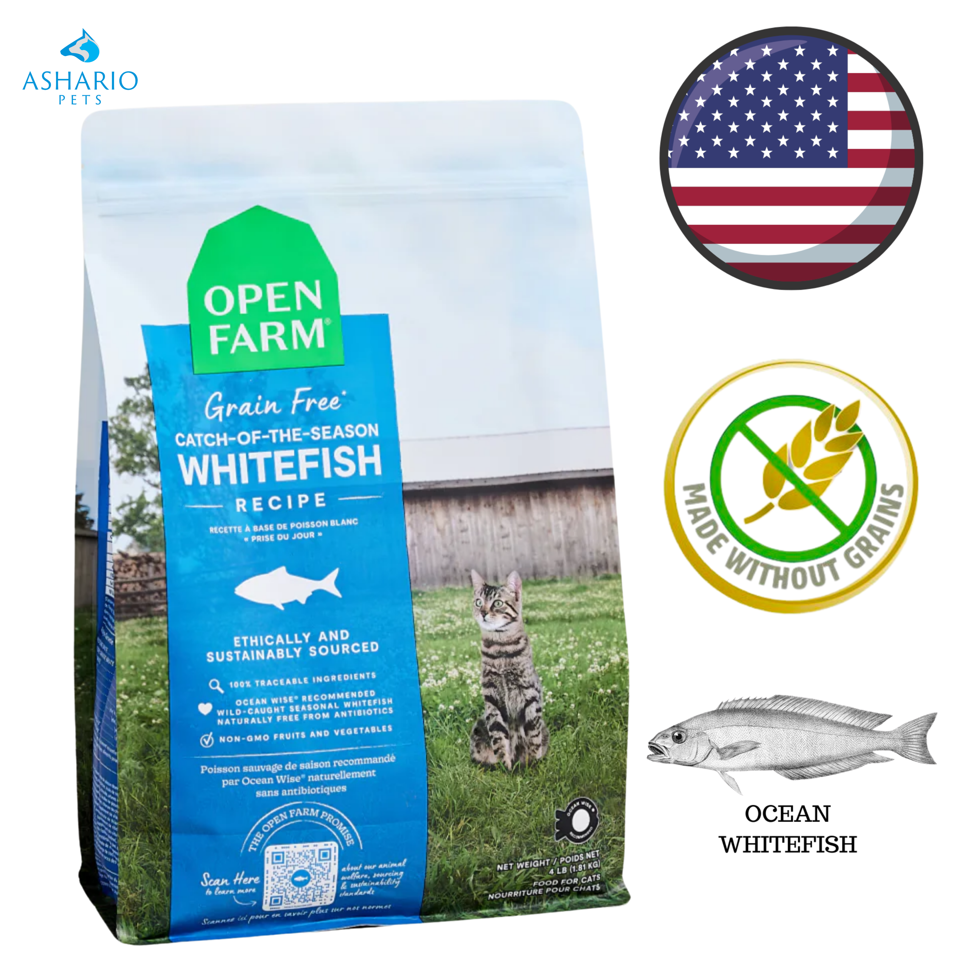 Open Farm - Grain Free Catch Of The Season Whitefish Dry Cat Food