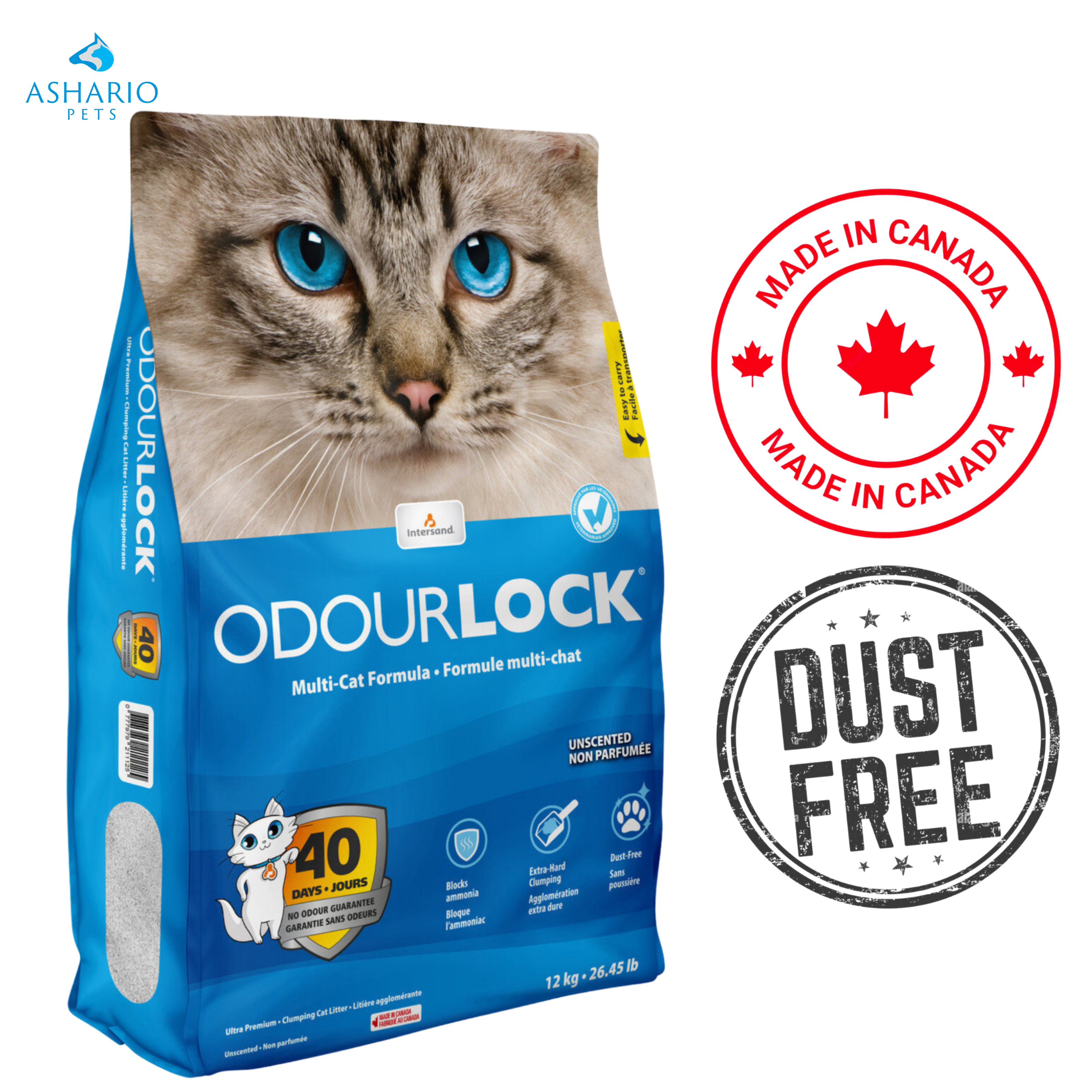OdourLock - Ultra Premium Unscented Clumping Cat Litter
