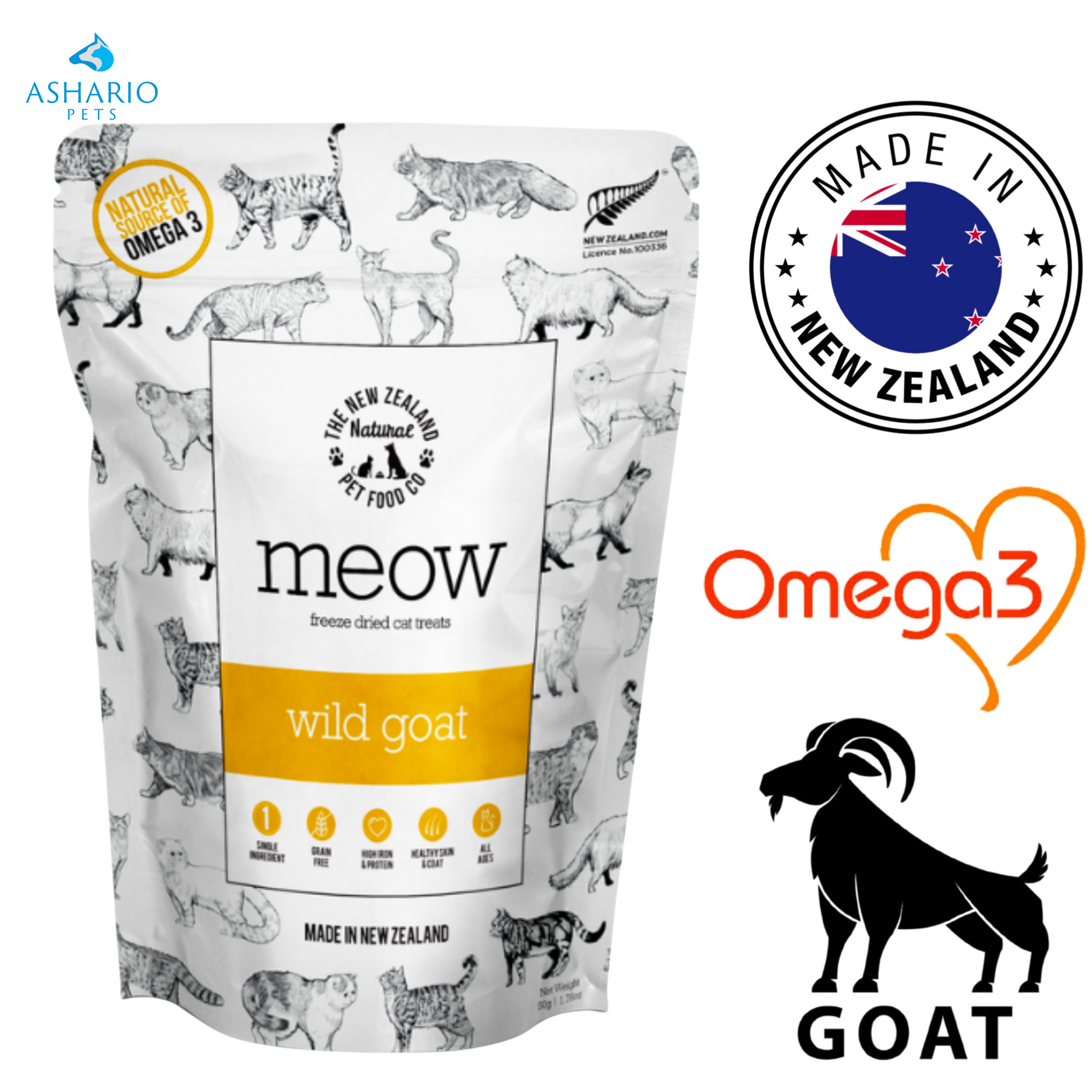 NZPF Meow - Wild Goat Freeze Dried Cat Treats