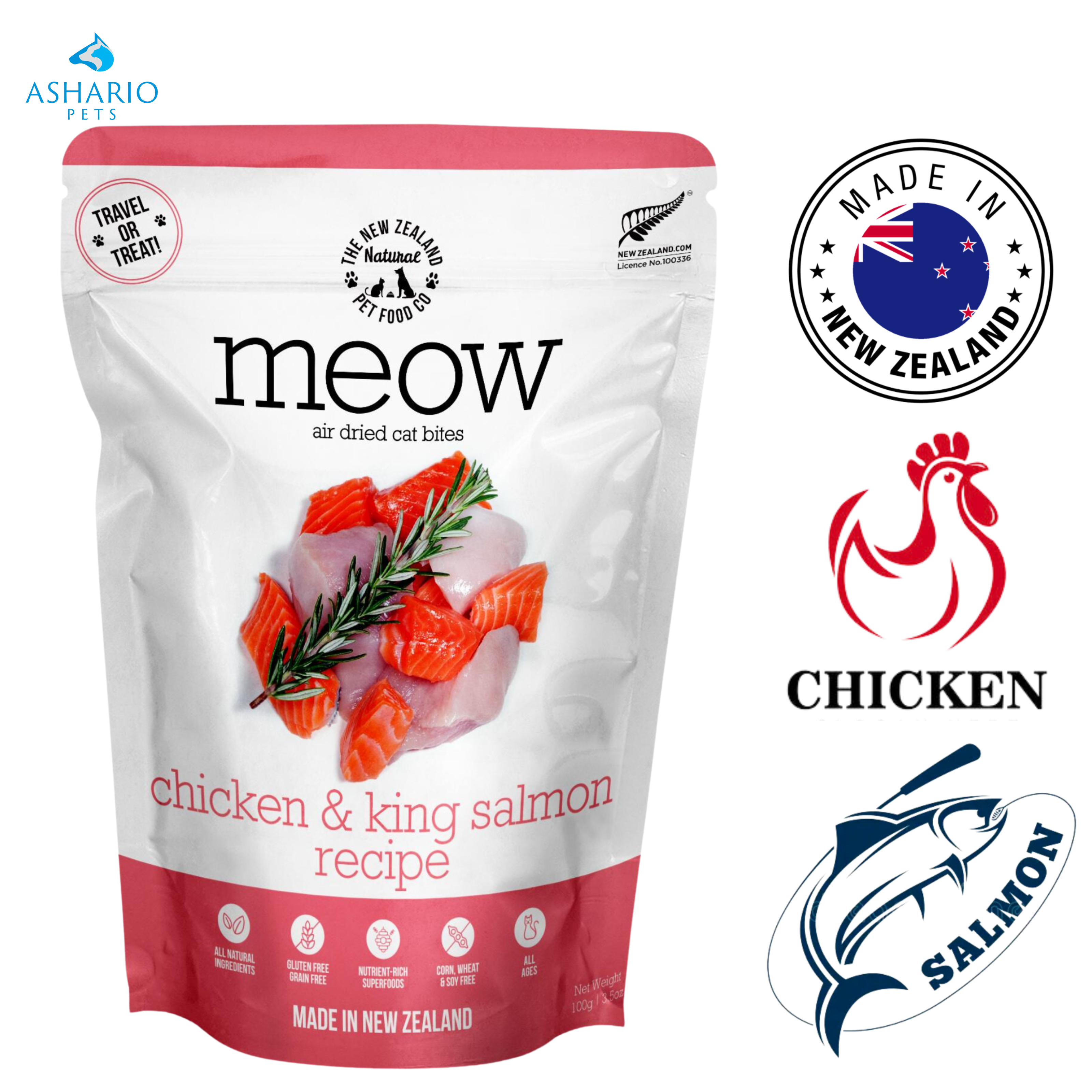 NZPF Meow - Chicken & Salmon Air Dried Cat Treats