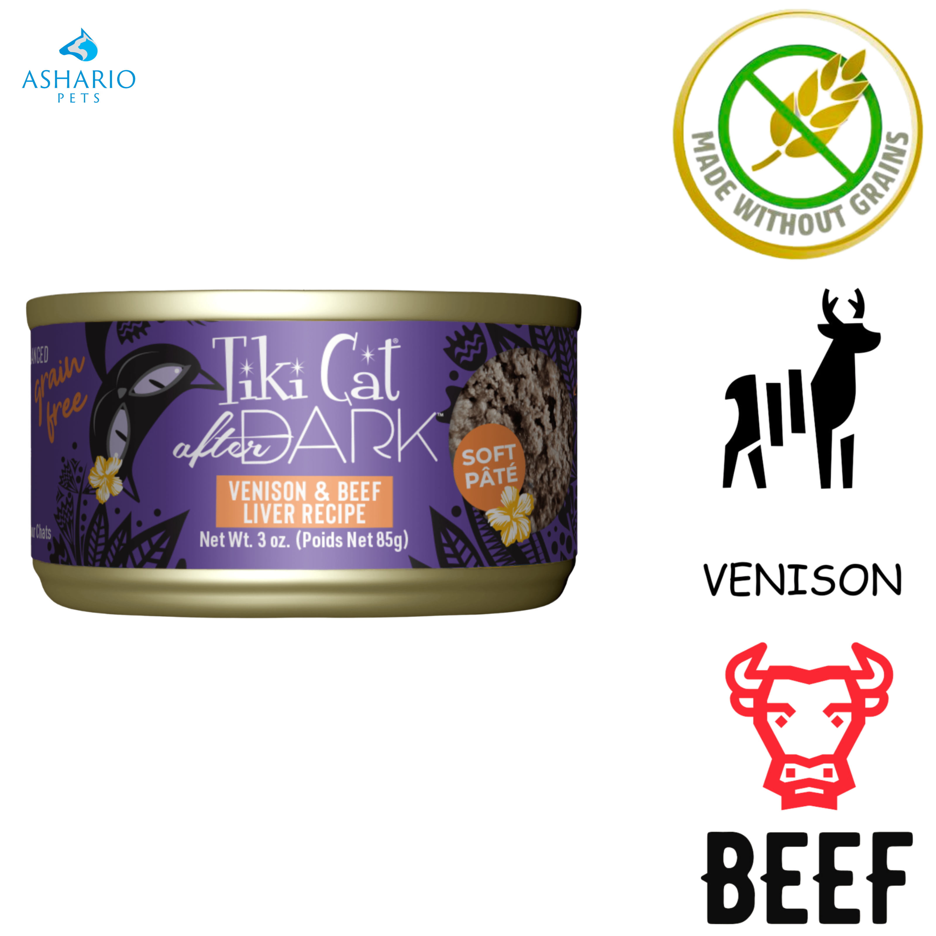 Tiki Cat - After Dark Venison & Beef Liver Pate Canned Cat Food
