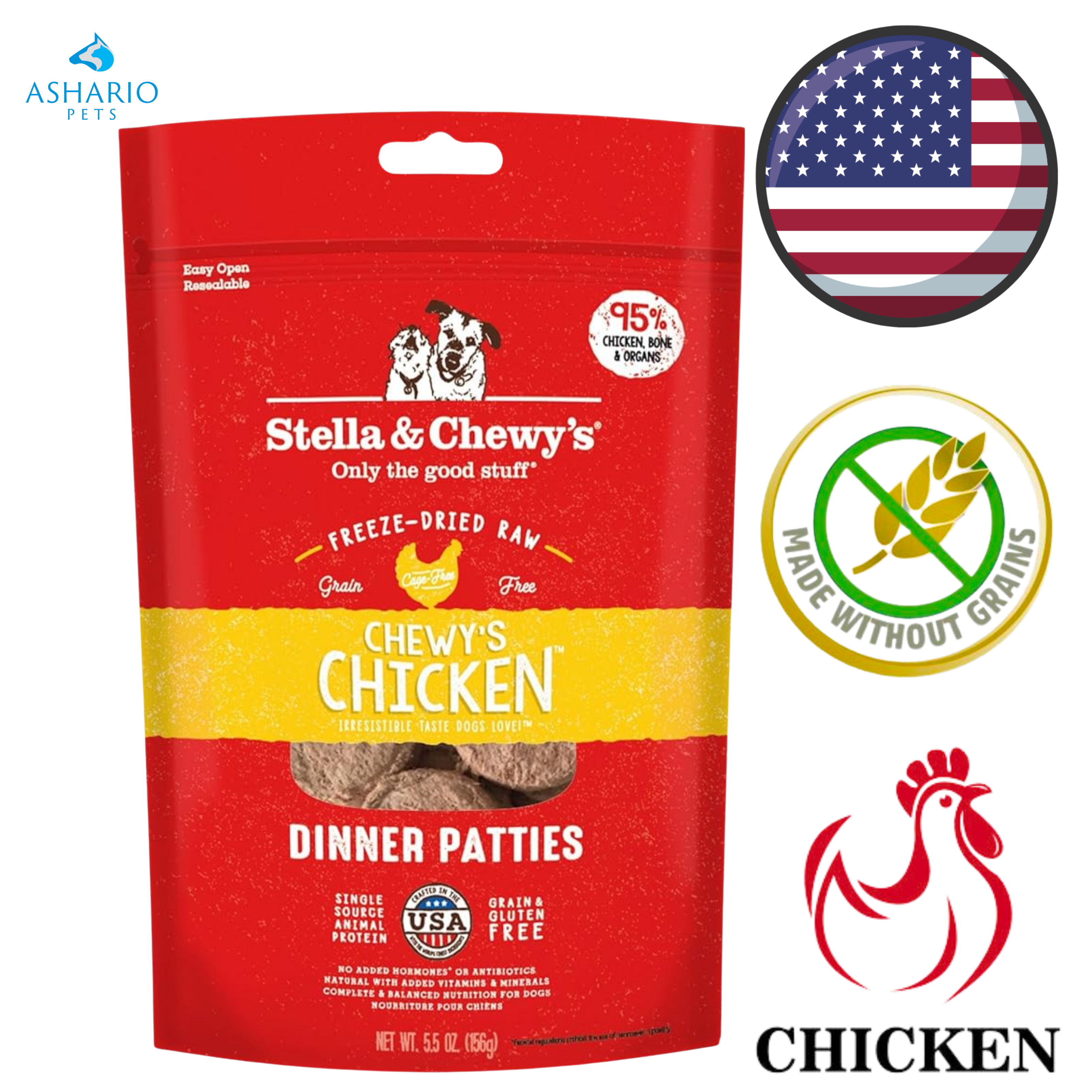 Stella & Chewy's - Chewy's Chicken Dinner Patties Freeze Dried Raw Dog Food